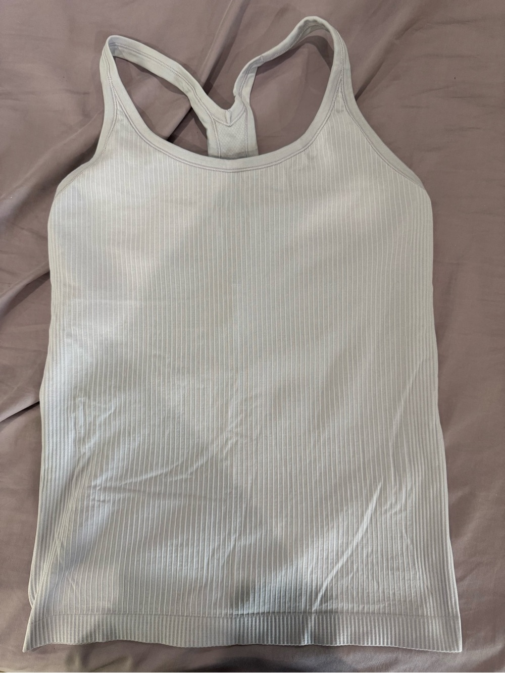 lululemon athletica White Ribbed V-Back Tank